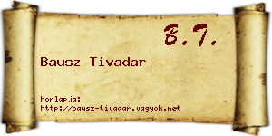 Bausz Tivadar névjegykártya
