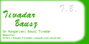 tivadar bausz business card